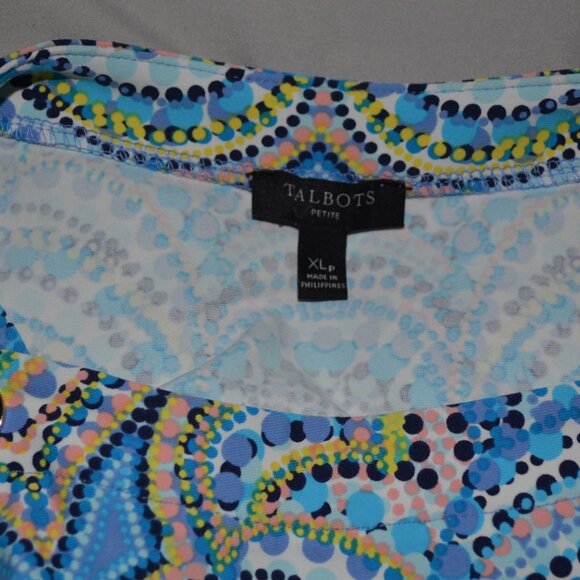 Talbot’s colorful 3/4 sleeve stretchy paisley button shoulder dress XLp - Picture 7 of 8